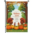 thumbnail image 1 of Thanksgiving Day Garden Flag for Outdoor for Porch Patio Home Yard Deco Autumn Leaves Washable House Flags Versatile Happy Thanskgiving Cute Turkey Camping Flag 28x40 Inches, 1 of 6