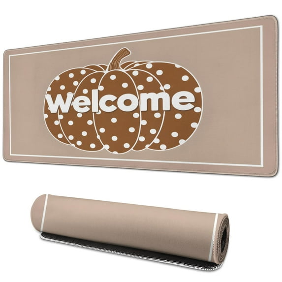 Thanksgiving Day Large Gaming Mouse Pad Extended Fall Pumpkin Sunflower Mousepad Gaming with Stitched Edges, Washable, Non-Slip Base Water Resist Keyboard Pad for Gamer, Office & Home, 31.5 X 11.8 in