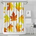 thumbnail image 1 of Thanksgiving Day Orange Maple Leaves Shower Curtains,Washable Bath Curtain with Hooks Vintage Polyester Fabric Bathroom Curtains for Thanksgiving Day Fall Party Home Decor, 1 of 5