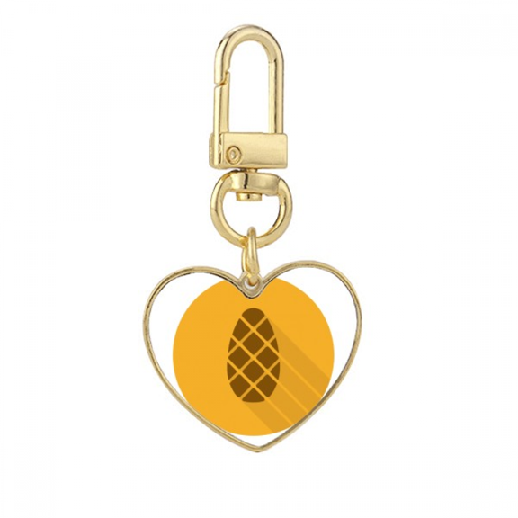 Thanksgiving Day Orange Pattern Gold Heart Keychain Metal Keyring Holder