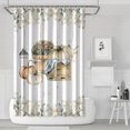 thumbnail image 1 of Thanksgiving Day Pumpkin Shower Curtain,Washable Bath Curtain with Hooks Retro Polyester Fabric Bathroom Curtains for Halloween Thansgiving Christmas Hotel Dorm, 1 of 5