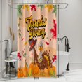 thumbnail image 1 of Thanksgiving Day Shower Curtain Cartoon Turkey Pumpkins Maple Leaves Autumn Harvest Shower Curtain Bathroom Set Waterproof Bath Decoration Accessories Home Decor, 36x72 Inch, 1 of 6