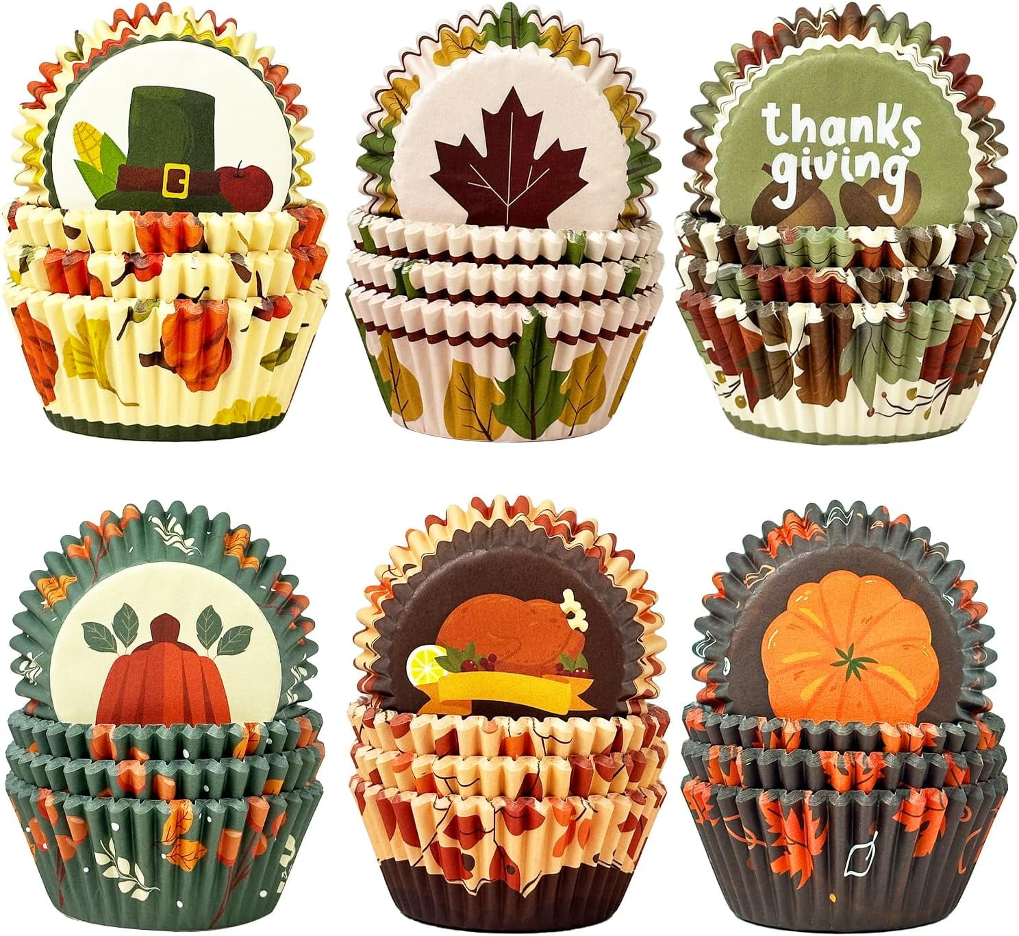 Thanksgiving Day Standard Cupcake Liners Cupcake Cups 300Count Food