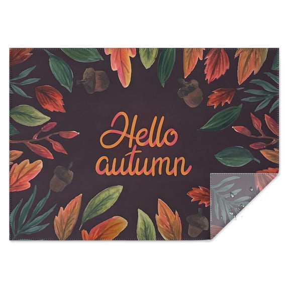 Thanksgiving Day Table Cloth Waterproof Spillproof Tablecolths Table Covers Thanksgiving Fall Maple Leaves Pumpkin Tablecloth for Party Picnic Dinner Decor Rectangle,60x84inch
