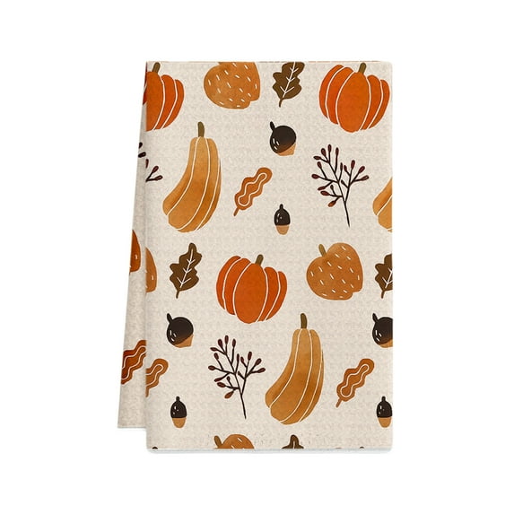 Thanksgiving Day Towel - Polyester Kitchen Dish Towel, Soft & Absorbent, Washable & Reusable, Festive Pattern for Drying Hands, Dishes & Surfaces