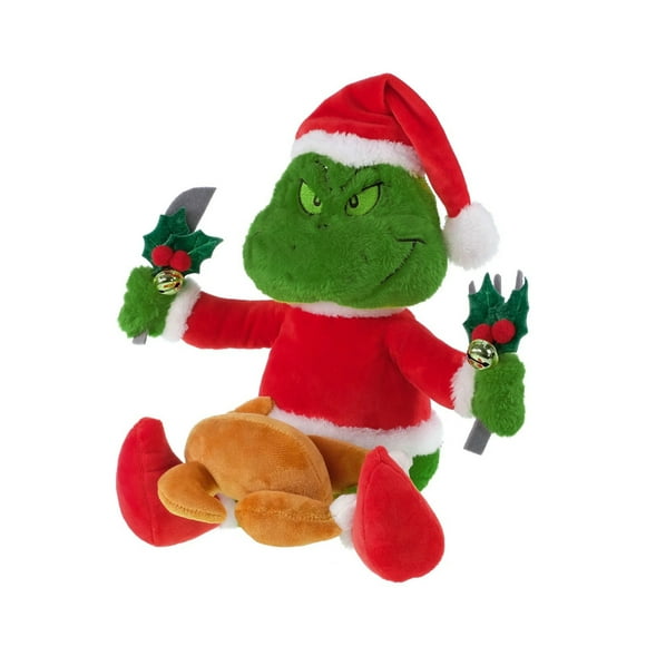 Thanksgiving Day Turkey Grinch Plush Doll, Grinch Stuffed Animal Grinch Christmas Decorations Doll Grinch Themed Party Decorations 10 Inch, Holiday Gifts for Kids Age3+