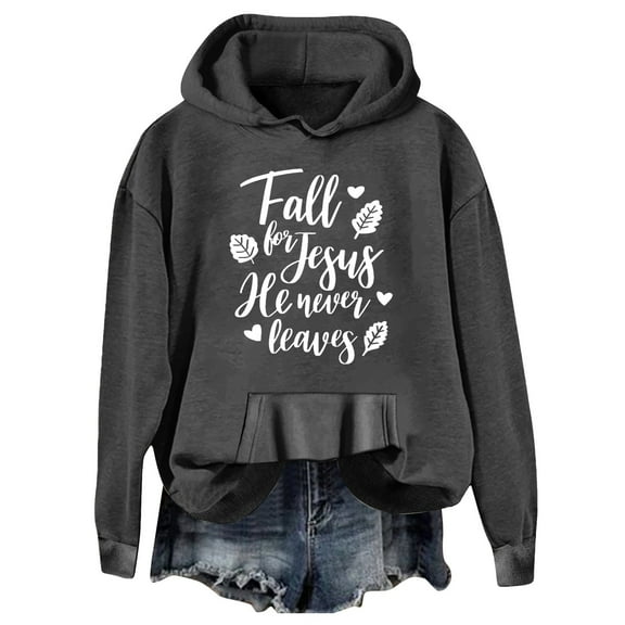 Thanksgiving Day Women's Long Sleeve Letter Printed Hoodie Pullover Sweatshirt Casual Comfortable Drawstring Top with Pocket