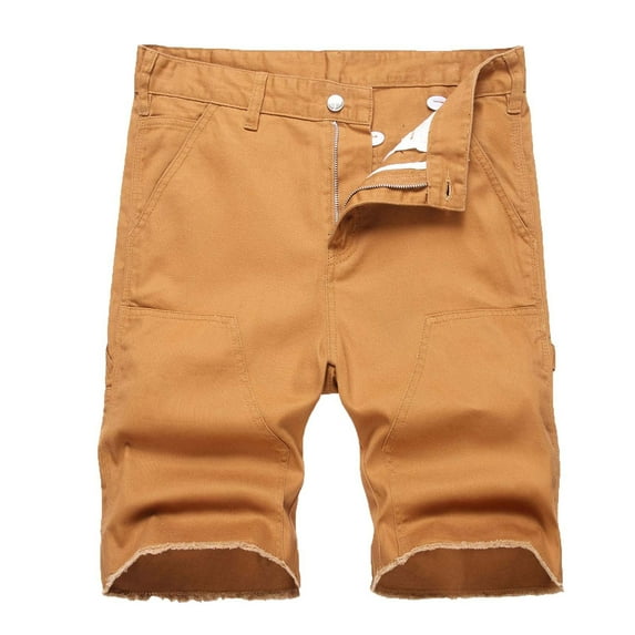 Thanksgiving Decoration Swimming Shorts for Men Ndbuld Men's Plus Size Cargo Shorts Multi-Pockets Relaxed Summer Beach Shorts Pants Orange 3XL