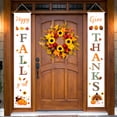 thumbnail image 1 of DAZONGE Thanksgiving Decorations, Happy Fall Y'all & Give Thanks Porch Banner Sign, Fall Autumn Thanksgiving Party Yard Front Door Hanging Decor, 1 of 7