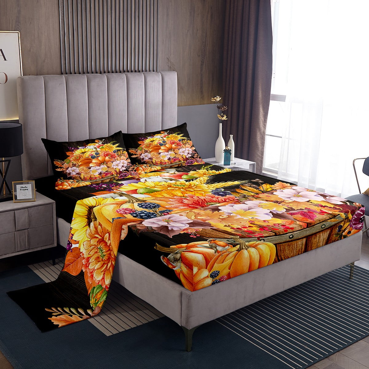 Thanksgiving Decorations Sheet Set Sunflowers Pumpkin Sheets for Kids ...