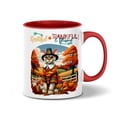 thumbnail image 1 of Thanksgiving Devon Rex Pilgrim Grateful, Thankful, Blessed Fall Welcome 11oz Accent Two-tone Mug Cat Lover Kitten Owner Gifts Coffee Tea Cup - 00021, 1 of 5