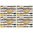 thumbnail image 1 of Thanksgiving Dinner Placemats Set of 4, Durable Linen Table Mats with Pumpkin, Turkey, and Sunflower Pattern, Machine Washable Heat Resistant Rustic Fall Dining Decor, 1 of 6