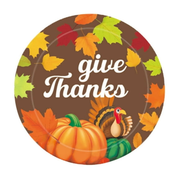 A Thanksgiving Disposable Plates 10Pc 7-Inch Paper Plates For Parties Holiday Dinnerware Bulk Paper Tableware Set Festive Gatherings Disposable Tableware Set For Thanksgiving Dinner