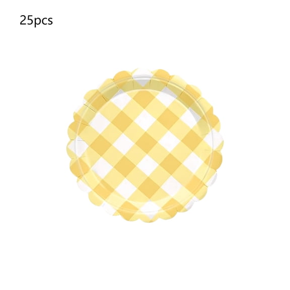 Thanksgiving Disposable Tableware Set, 25Pcs 9In Paper Plates with Pumpkin Maple Leaf, Fall Harvest Party Supplies