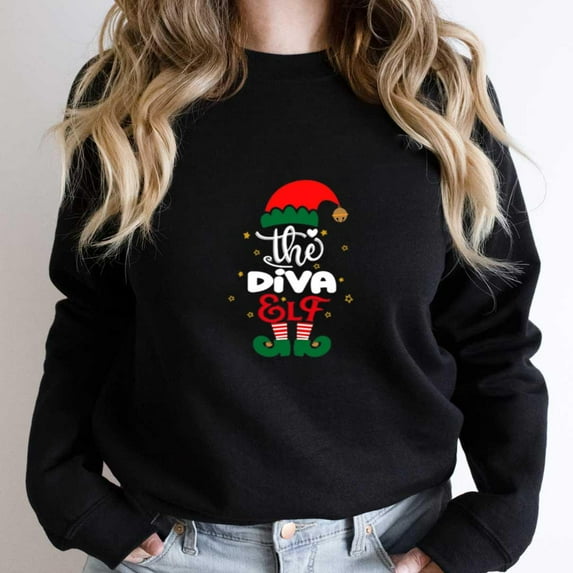 Thanksgiving Diva Fairy Funny Matching Family Group Christmas Party Pajama Graphic SW14040 Unisex Sweatshirt, Up to Size 5XL
