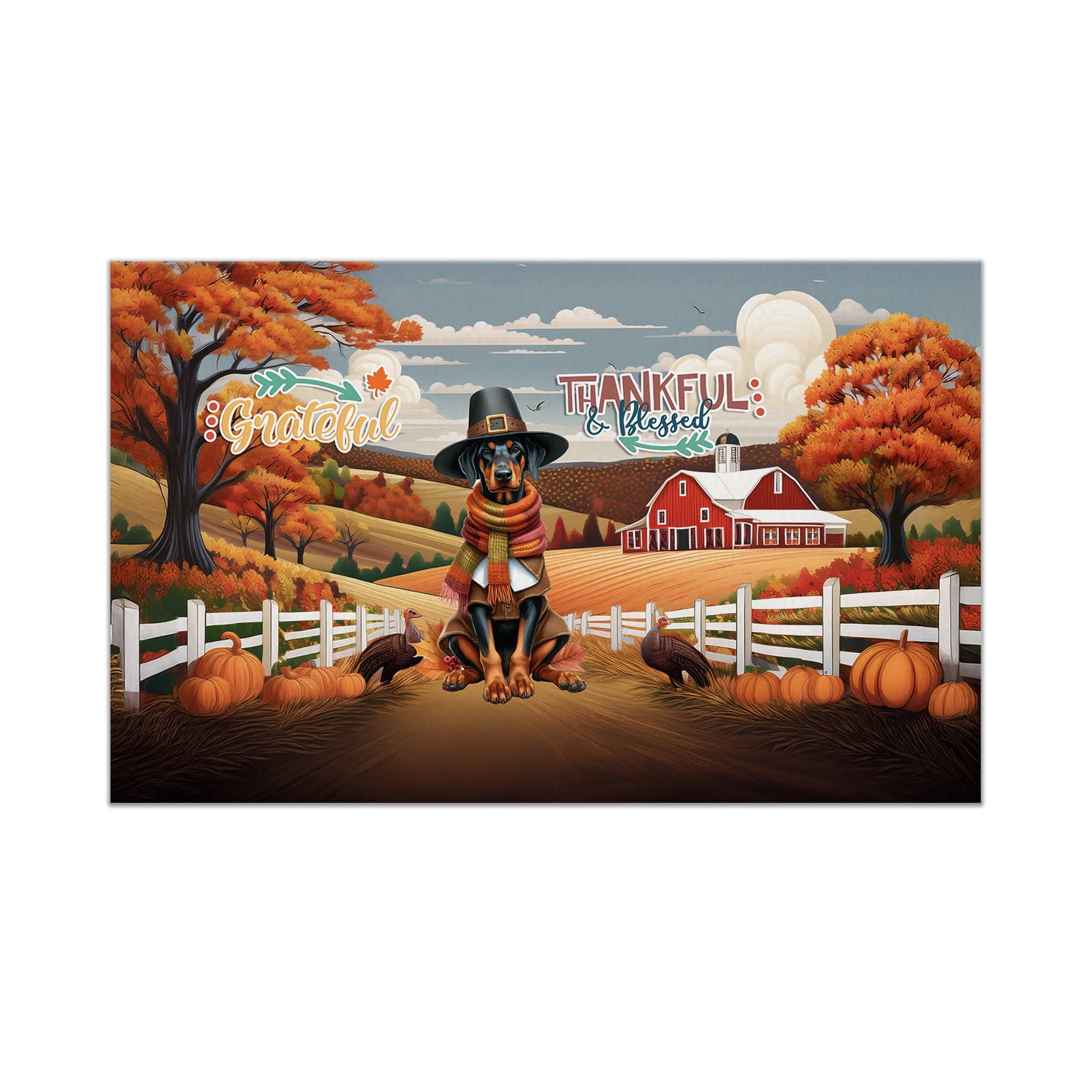 Curated visual reference: Gallery Detail: Thanksgiving Doberman Pinscher Pilgrim Grateful Thankful Blessed Fall