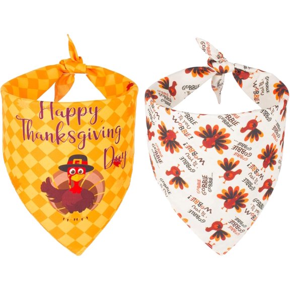 Thanksgiving Dog Bandana Fall Autumn Pet Bandana Reversible Triangle Bibs Scarf Accessories for Large and Extra Large Dogs Pets (X-Large, Thanksgiving)