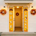 thumbnail image 1 of Thanksgiving Door Couplet Curtain Set, Pumpkin Maple Leaf Turkey Patterned Door Hanging, 2 Panel Harvest Festival Decor, Ornament for Front Door Home Thanksgiving, 1 of 7