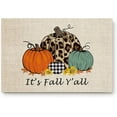 thumbnail image 1 of Thanksgiving Doormat Harvest Pumpkin Orange Entrance Door Rug Leopard Sunflower It''s Fall Y''all Indoor/Bathroom/Kitchen/Bedroom/Entryway Floor Mat Thanksgiving Harvest Decorative Anti-Slip, 1 of 5