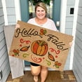 thumbnail image 1 of Thanksgiving Doormat Natural Coir Fall Pumpkin Harvest Welcome Floor Mat Rustic Non-Slip Farmhouse Rectangle Entrance Door Rug for Autumn Indoor Outdoor Porch Bathroom, 15.75 x 23.62in, 1 of 5