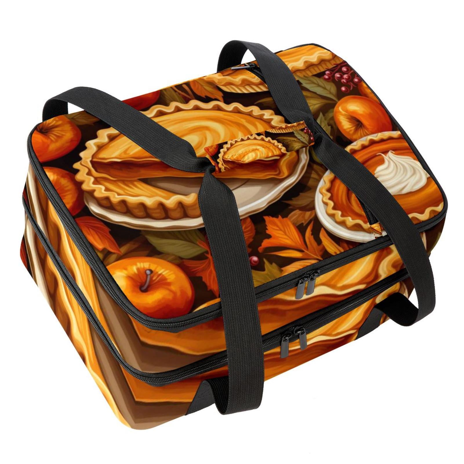 Thanksgiving Double Layered Insulated Lunch Bag with Dual Compartments ...