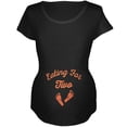 thumbnail image 1 of Thanksgiving Eating For Two Black Maternity Soft T-Shirt - 2X-Large, 1 of 1