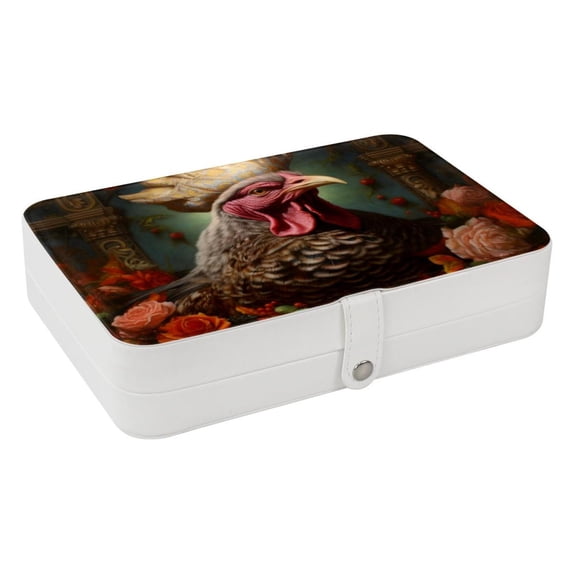 Thanksgiving Elegant Jewelry Box Organizer with Removable Compartment and Earring Holder - Portable PU Leather Storage Case