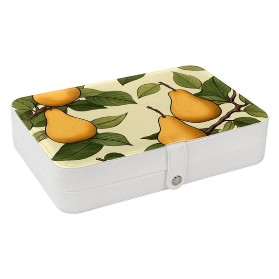 Thanksgiving Elegant PU Leather Jewelry Box with Removable Compartment, Portable Earring Organizer, Necklace Organizer, and Decorative Box