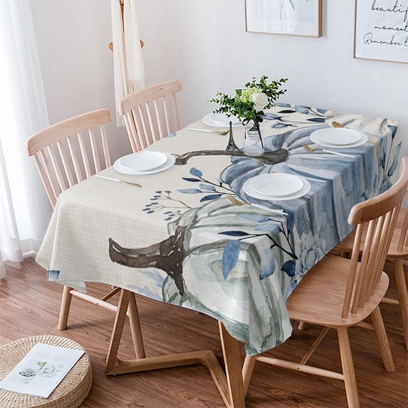 Thanksgiving Eucalyptus Pumpkin Pumpkin Table Cloth Waterproof Dining Tablecloth Kitchen Decorative Party Table Cover