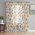 thumbnail image 1 of Thanksgiving Eucalyptus Sheer Curtains 63 Inch Length 2 Panels Set, Fall Leaves Autumn Retro Plants Voile Window Treatment Rod Pocket Curtains Sheers Drapes for Bedroom/Living Room/Kitchen 52x"63"x2, 1 of 7