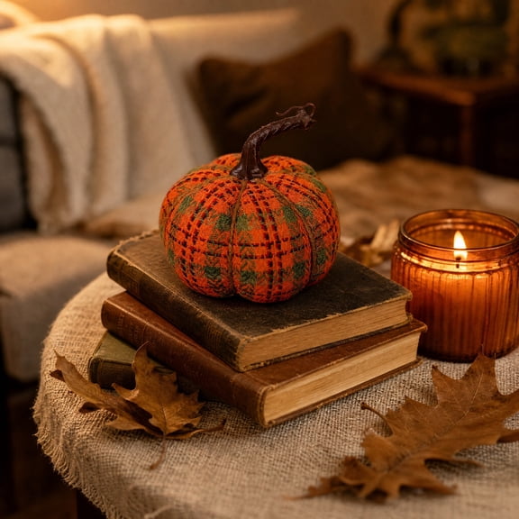 Thanksgiving Fabric Pumpkin Table Centerpiece Fall Decor Pumpkin Ornament Autumn Harvest Decoration Tabletop Shelf Display Halloween Party Home Dining Room Accent Seasonal Decor