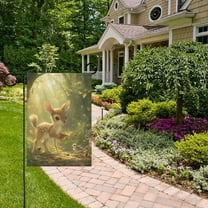 Thanksgiving Fairy Animals Garden Flag 12x18 inch Double Sided Outside Yard Decorations for Home Outdoor