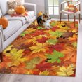 thumbnail image 1 of Thanksgiving Fall Area Rug 3x5 FT, Non Slip Entryway Bedside Carpet, Autumn Green Orange Red Maple Leaves Washable Soft Floor Carpet Indoor Mat Non-Shedding Throw Rug for Dorm Kitchen Home Office, 1 of 9