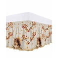 thumbnail image 1 of Thanksgiving Fall Bed Skirt Queen Size 16 Inch Drop, Squirrel Maple Leaf Cotton Linen Background Wrap Around Dust Ruffle Bedskirts, Wrinkle & Fade Resistant Easy Fit Bedskirt with Adjustable Elastic, 1 of 8
