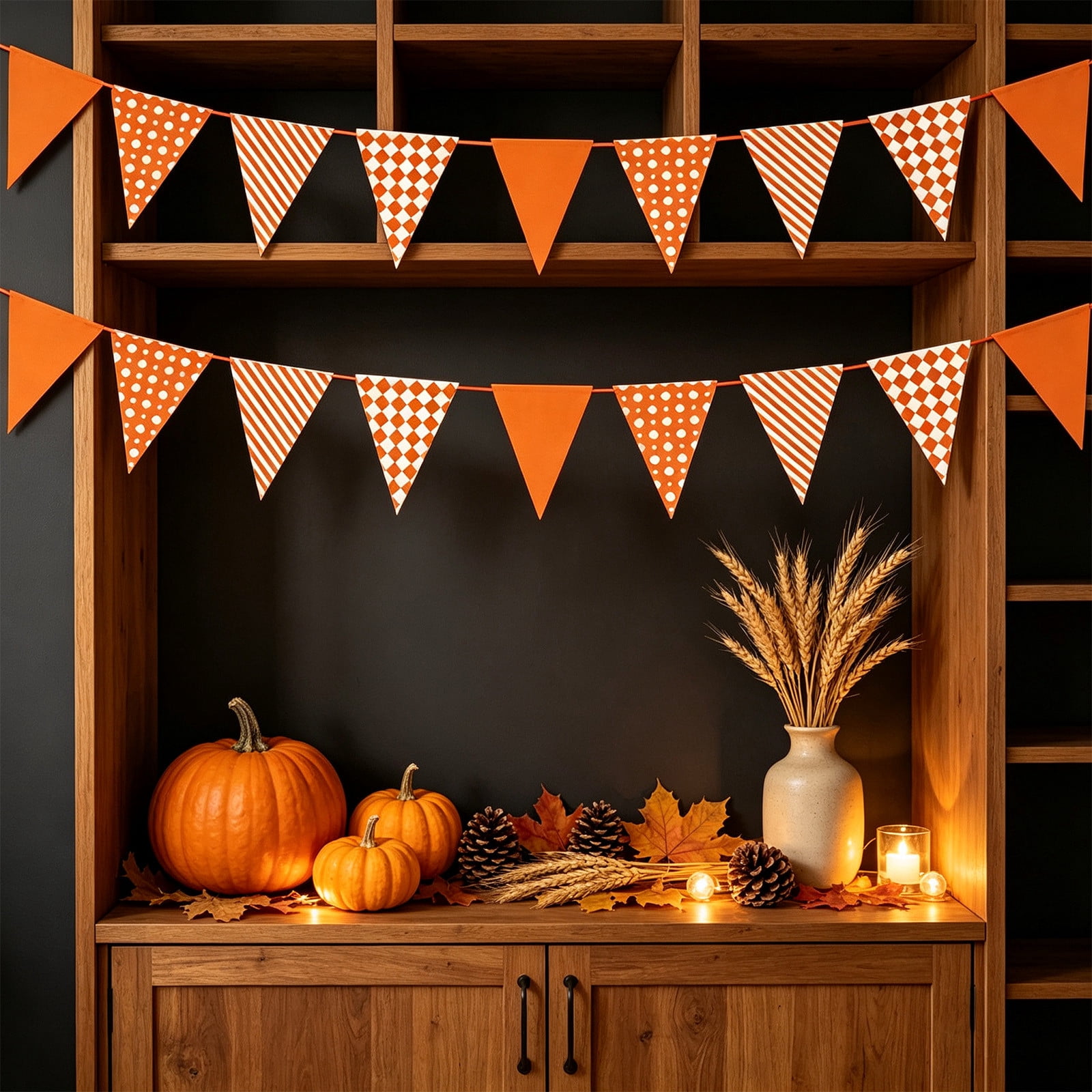Thanksgiving Fall Bunting Banner – Triangle Pennant Garland with Maple ...