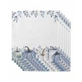 thumbnail image 1 of Thanksgiving Fall Cloth Napkins Set of 6 Reusable Dinner Napkins, Autumn Blue White Pumpkin Leaves Cocktail Napkin Washable Table Napkins for Wedding/Holiday Party/Baby Shower 20"x20", 1 of 7
