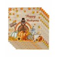 thumbnail image 1 of Thanksgiving Fall Cloth Napkins Set of 6 Reusable Dinner Napkins, Orange Turkey Pumpkin Maple Leaf Cocktail Napkin Washable Table Napkins for Wedding/Holiday Party/Baby Shower 20"x20", 1 of 7