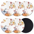 thumbnail image 1 of Thanksgiving Fall Coasters Set of 6, Absorbent Coasters for Drinks, Orange Blue Pumpkin Maple Leaf Coaster for Desk Coffee Table Protection, Home Decor House Warming Gifts 4", 1 of 8