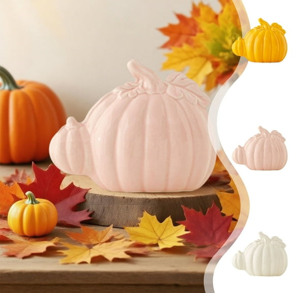 Thanksgiving Fall Decorations for Home Halloween Ceramic Pumpkin Artificial Porcelain Pumpkins Minimalists Fake Pumpkin Model Fall Farmhouse Thanksgiving Autumn Harvest Table or Shelf Decor