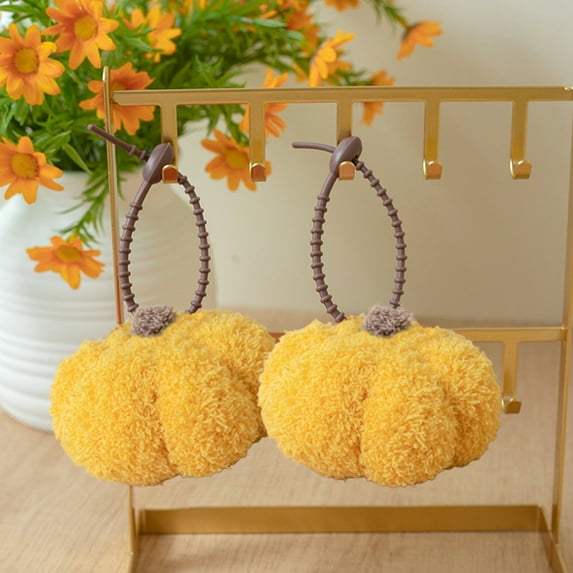 Thanksgiving Fall Decorations for Home Pumpkin Hanging Ornament 4 inch Soft Fabric Pumpkin Tree Decoration Fall Tree Decorations for Halloween Home Harvest Autumn Party Indoor Decoration