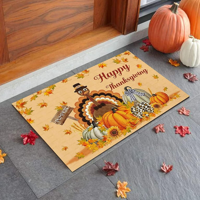  Fall Decor Doormat Combo Set, 100% Coco Coir Welcome Mat + 3' x  5' Black and White Plaid Rug - Fall Thanksgiving Front Porch Entryway Decor  Floor Mat, Indoor Outdoors Autumn