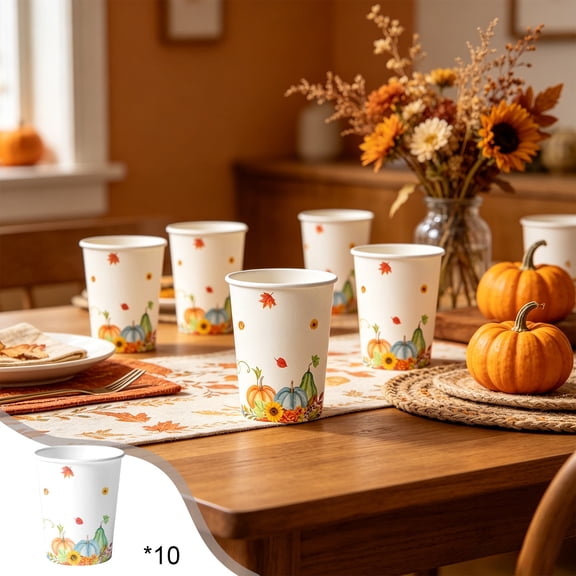 Thanksgiving Fall Disposable Plates and Napkins Set, Complete Thanksgiving Fall Theme Tableware Kit, Party Supplies Favors for Thanksgiving Dinner Autumn Birthday Celebration (Napkin *20)