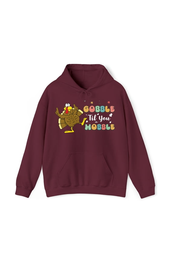 Thanksgiving Fall Feast Hoodie - Gobble Til You Wobble