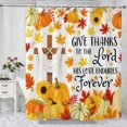 thumbnail image 1 of Thanksgiving Fall Harvest Shower Curtain Set, 72" x 72" Waterproof Polyester Bathroom Curtain with 12 Hooks, Rustic Farmhouse Blessed Pumpkin Vintage Home Decor for Restroom, 1 of 7