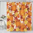 thumbnail image 1 of Thanksgiving Fall Harvest Shower Curtain Set, 72" x 72" Waterproof Polyester Bathroom Curtain with 12 Hooks, Rustic Farmhouse Orange Pumpkin Vintage Home Decor for Restroom, 1 of 7