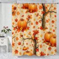 thumbnail image 1 of Thanksgiving Fall Harvest Shower Curtain Set, 72" x 72" Waterproof Polyester Bathroom Curtain with 12 Hooks, Rustic Farmhouse Pumpkin And Maple Leaves Vintage Home Decor for Restroom, 1 of 7