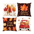 thumbnail image 1 of Thanksgiving Fall Harvest Throw Pillow Covers 18x18 Inch Set of 4, Pumpkin Decorative Square Pillowcases, Farmhouse Holiday Cushion Covers for Sofa Living Room Home Fall Halloween Thanksgiving Decor, 1 of 8