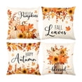 thumbnail image 1 of Thanksgiving Fall Harvest Throw Pillow Covers 18x18 Inch Set of 4, Pumpkin Decorative Square Pillowcases, Farmhouse Holiday Cushion Covers for Sofa Living Room Home Fall Halloween Thanksgiving Decor, 1 of 8