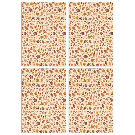 Thanksgiving Fall Kitchen Towels 4-Pack, Maple Leaf & Pumpkin Design, Super Absorbent Soft Tea Towels for Home