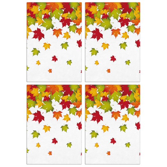 Thanksgiving Fall Kitchen Towels 4-Pack, Maple Leaf & Pumpkin Design, Super Absorbent Soft Tea Towels for Home
